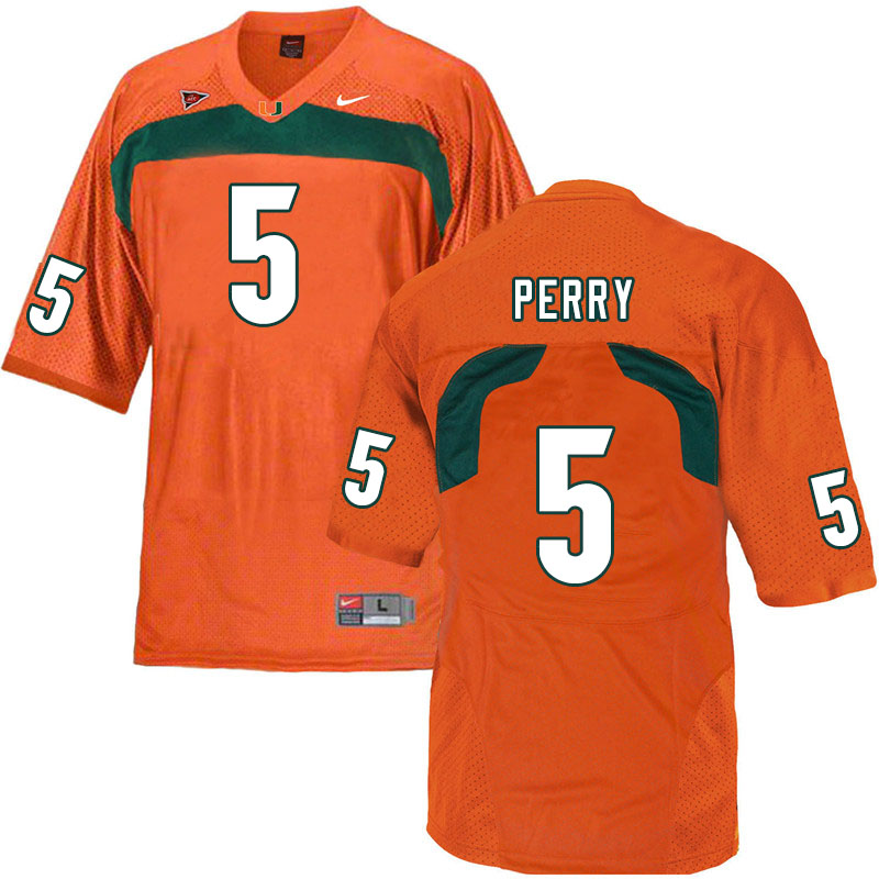 Nike Miami Hurricanes #5 N'Kosi Perry College Football Jerseys Sale-Orange - Click Image to Close